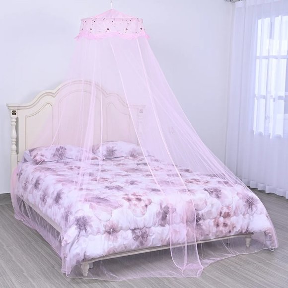 NIP Girls Pink Mosquito Bed Canopy 98.42 inches (Length) x 23.62 inches (Width) - Picture 1 of 6
